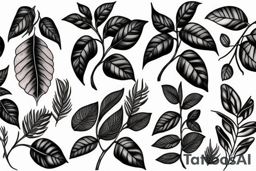 Coffee plant branch tattoo idea