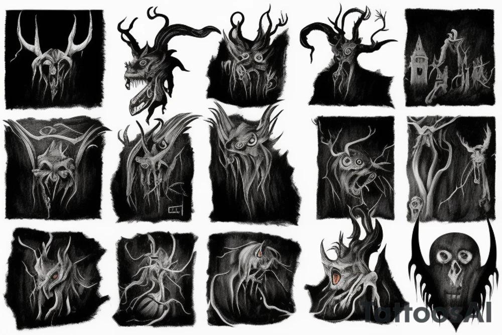 Jersey Devil and Scary Stories to Tell in the Dark tattoo idea