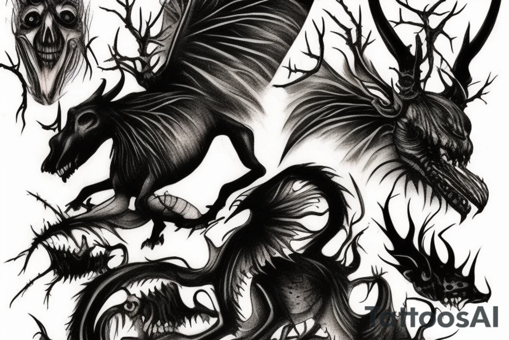Jersey Devil and Scary Stories to Tell in the Dark tattoo idea
