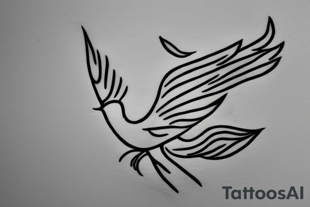 minimal tattoo of a bird flying, symbol of spirituality, freedom, maturity, uniqueness tattoo idea