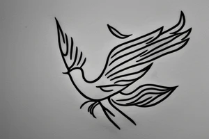 minimal tattoo of a bird flying, symbol of spirituality, freedom, maturity, uniqueness tattoo idea