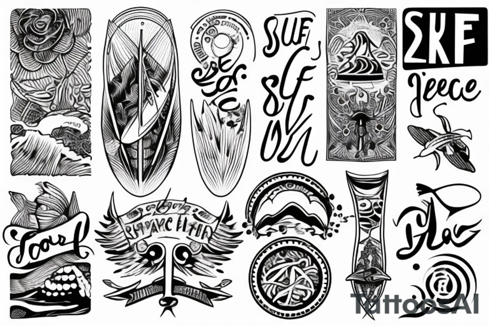 Surf peace love tattoo idea