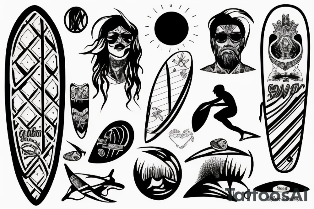 Surfer boy tattoo idea