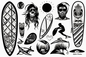 Surfer boy tattoo idea