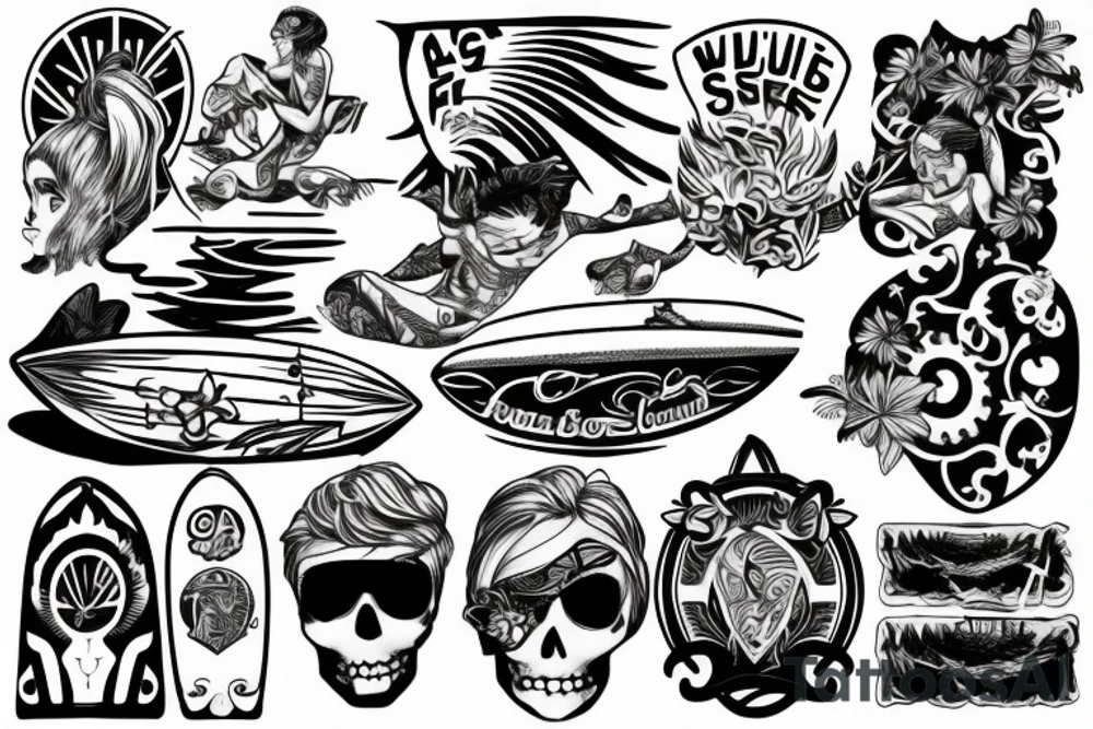 Surfer boy tattoo idea