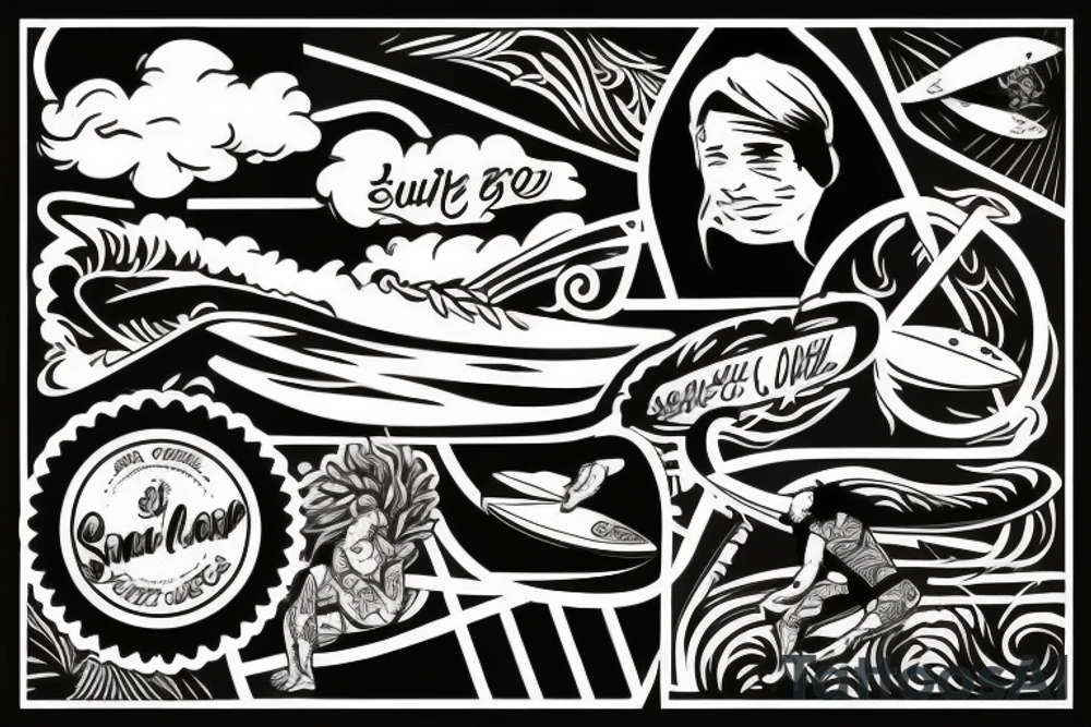 Surfer boy tattoo idea