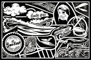 Surfer boy tattoo idea