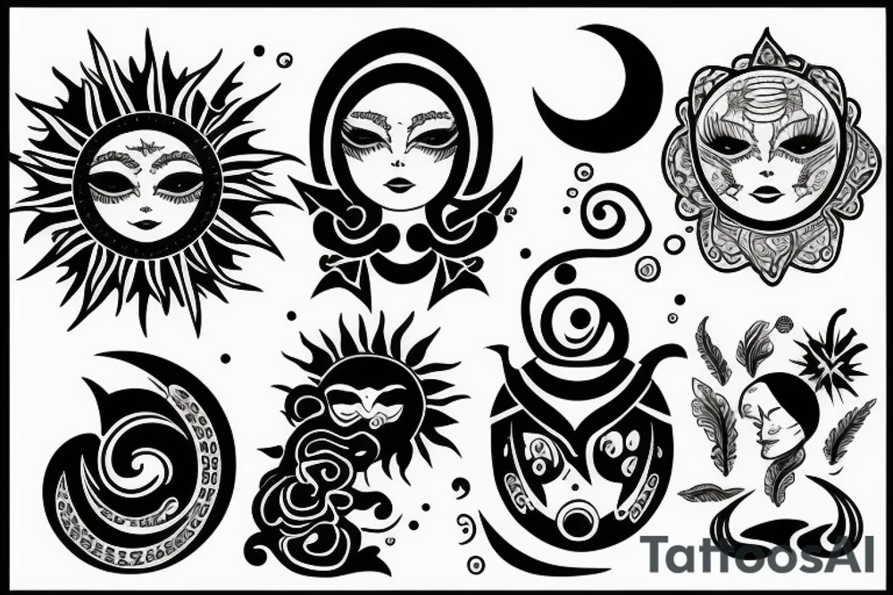 Sun moon tattoo idea