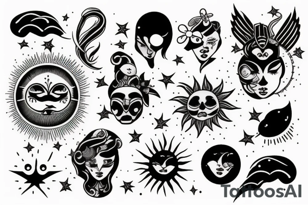 Sun moon tattoo idea