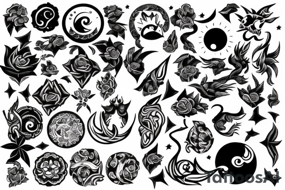 Sun moon tattoo idea