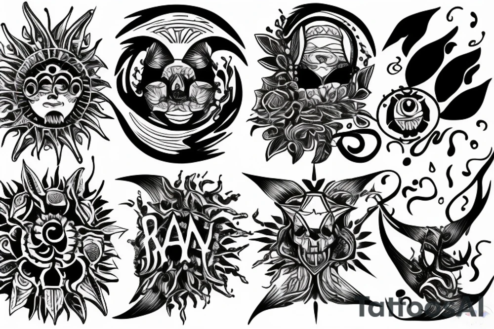 Sun with rays tattoo idea