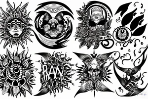 Sun with rays tattoo idea