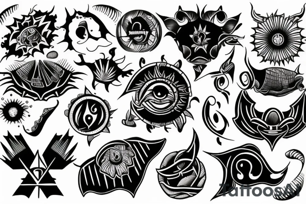 Sun with rays tattoo idea