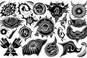 Sun with rays tattoo idea