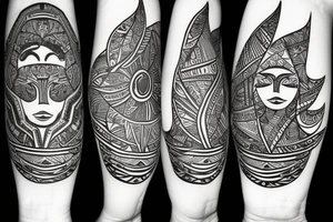 Beautiful landscape with sun tattoo idea