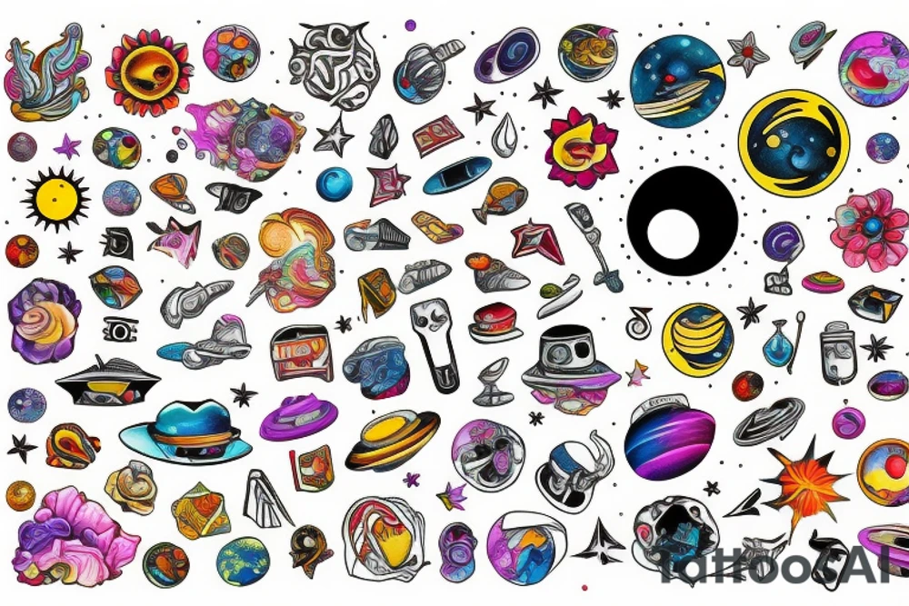 Universe full of colour tattoo idea