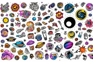 Universe full of colour tattoo idea