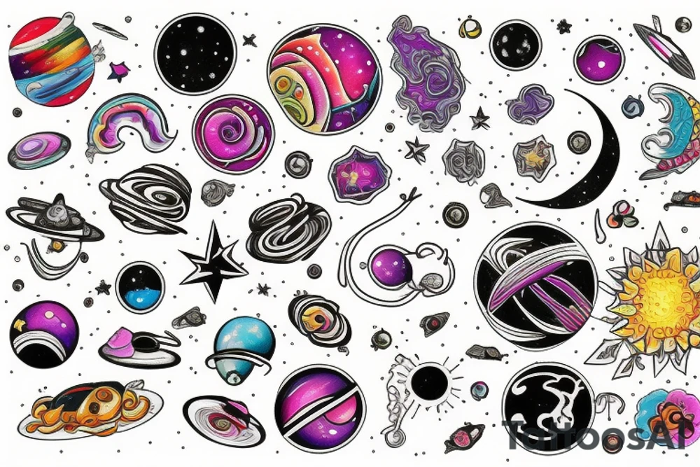 Universe full of colour tattoo idea