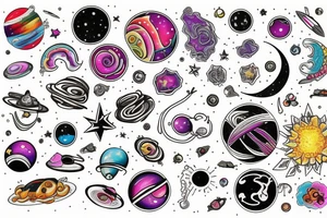 Universe full of colour tattoo idea