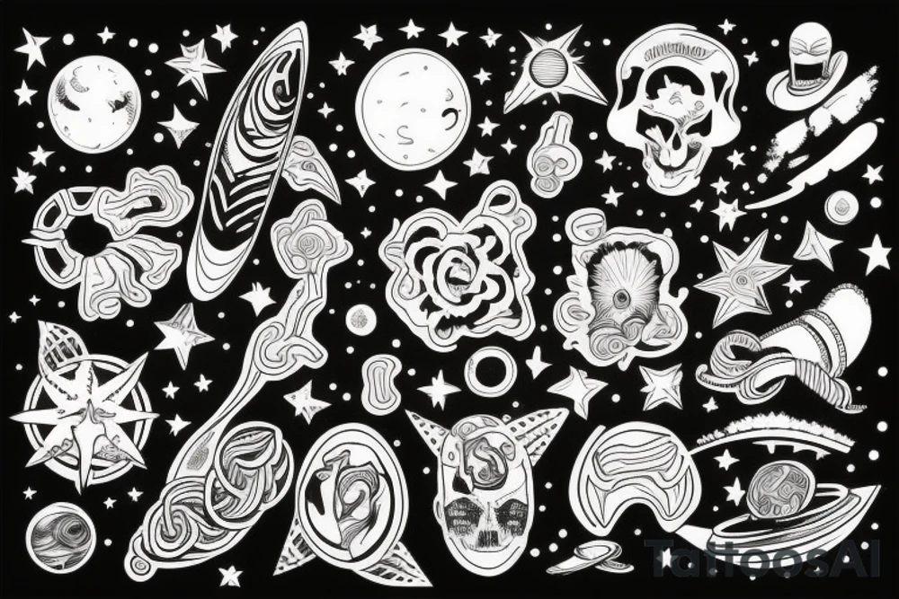 Universe full of colour tattoo idea