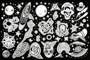 Universe full of colour tattoo idea