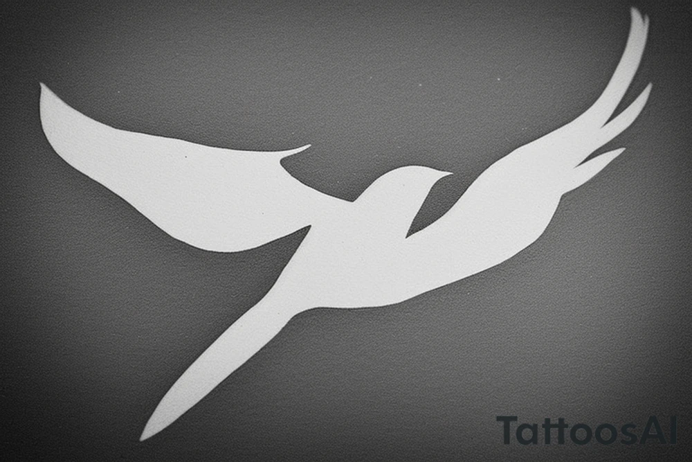 minimal tattoo of a bird flying, symbol of freedom, maturity, uniqueness tattoo idea