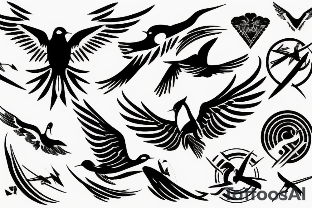minimal tattoo of a bird flying, symbol of freedom and uniqueness tattoo idea