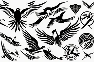 minimal tattoo of a bird flying, symbol of freedom and uniqueness tattoo idea