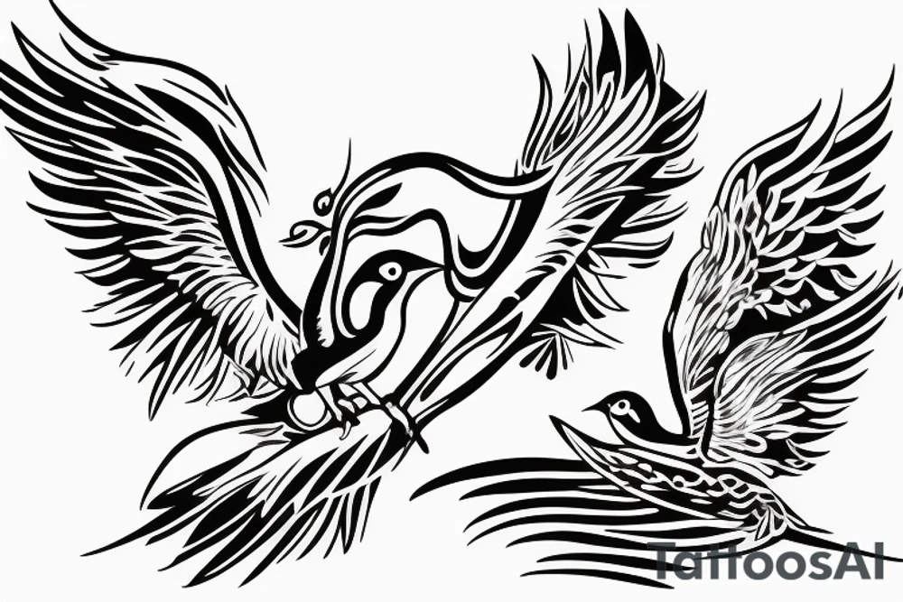 minimal tattoo of a bird flying, symbol of freedom and uniqueness tattoo idea