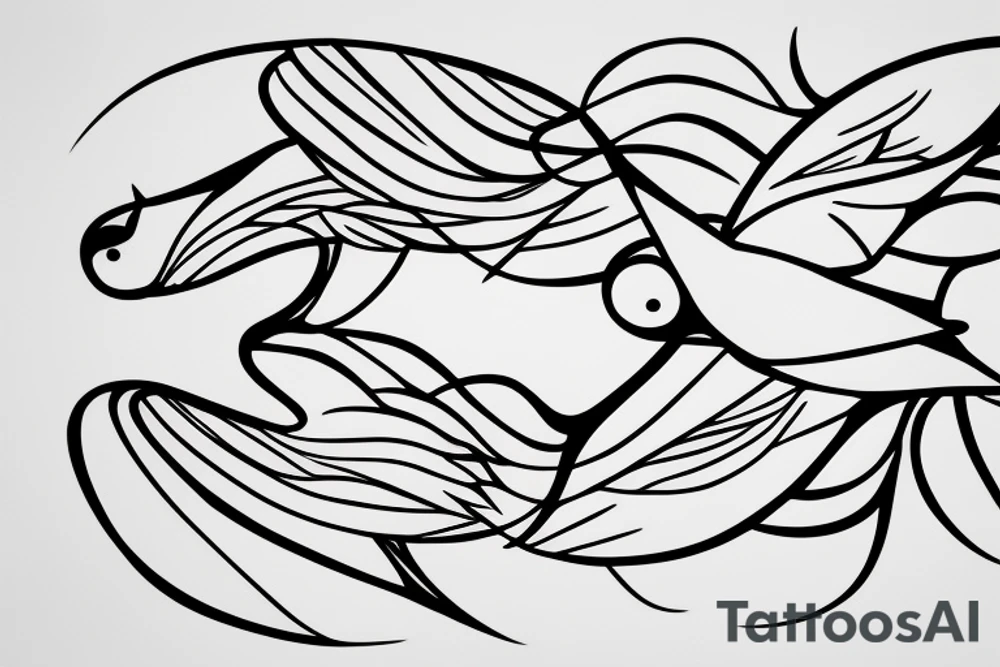 Single Line Bird Flying, A single, continuous line, simple but elegant design of a bird in flight. This minimalist approach can give the impression of fluidity and movement. tattoo idea