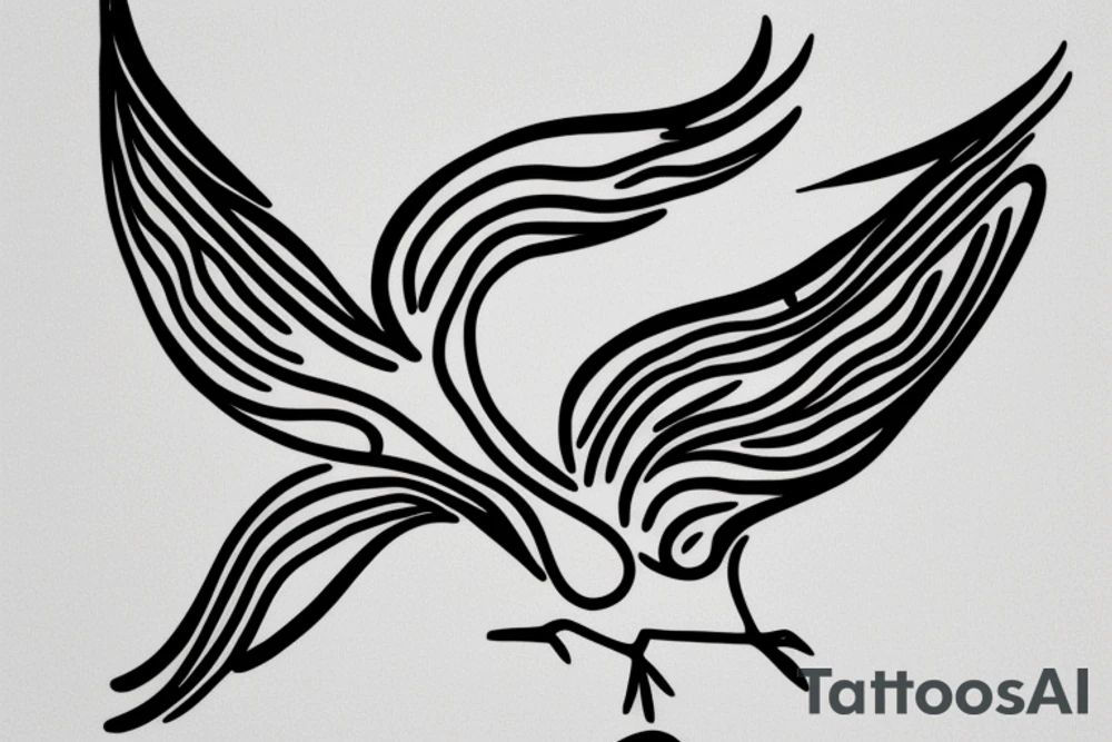 Single Line Bird Flying: A single, continuous line can be used to create a simple but elegant tattoo design of a bird in flight. This minimalist approach can give the impression of fluidity and movement. tattoo idea