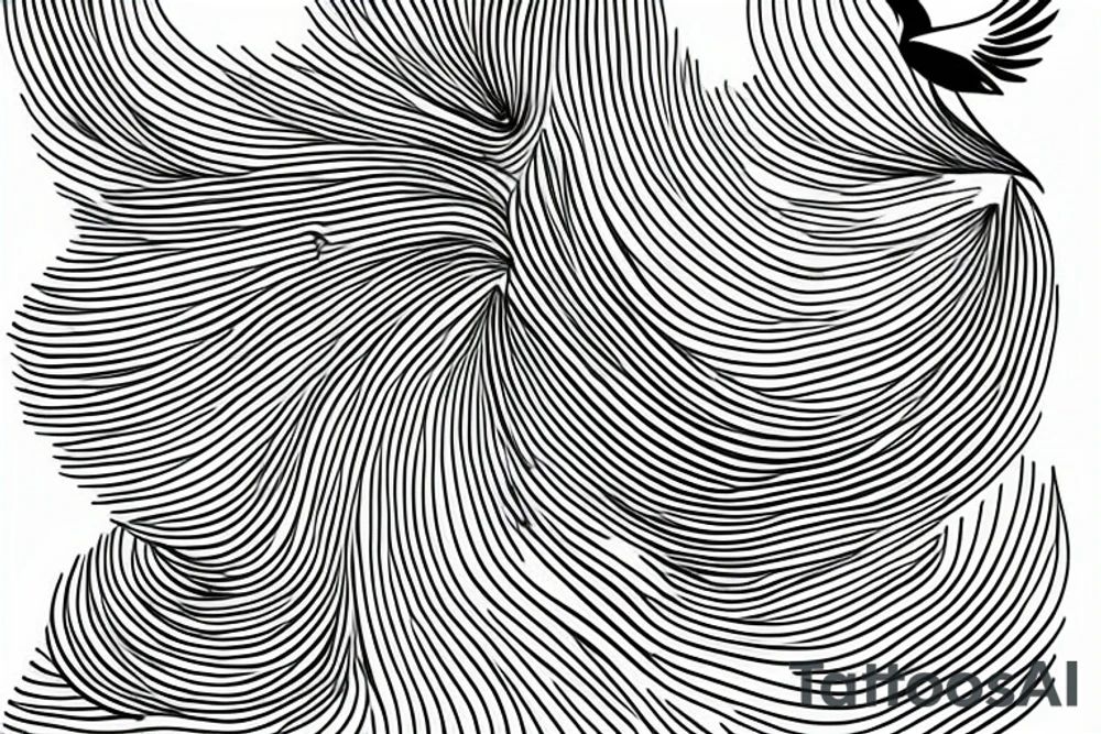 Single Line Bird Flying: A single, continuous line can be used to create a simple but elegant tattoo design of a bird in flight. This minimalist approach can give the impression of fluidity and movement. tattoo idea
