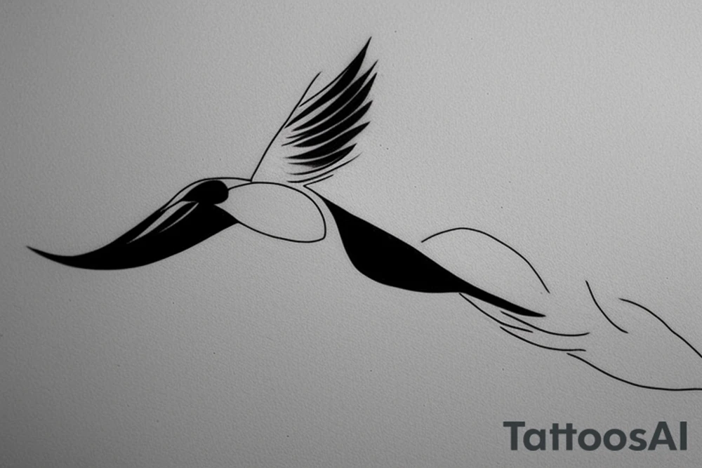 Single Line Bird Flying: A single, continuous line can be used to create a simple but elegant tattoo design of a bird in flight. This minimalist approach can give the impression of fluidity and movement. tattoo idea