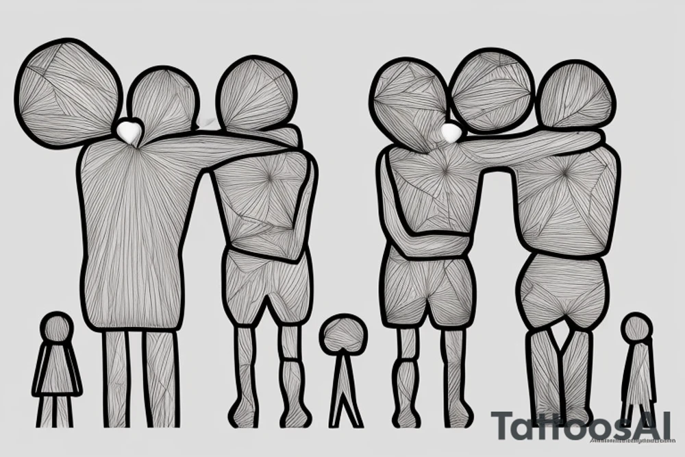 The sculpture from burning man festival from Alexander Milov called love. It shows two sad people sitting with their backs to each other and their inner children looking towards each other. The people look sad. tattoo idea
