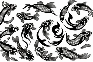 Koi fish yin yang tattoo idea