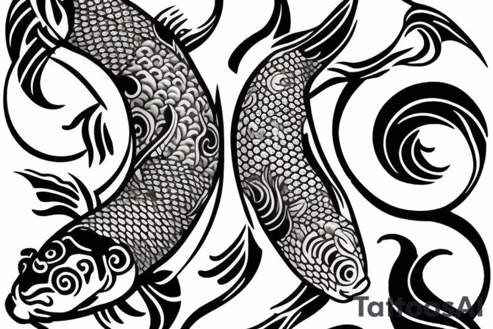 Koi fish yin yang tattoo idea