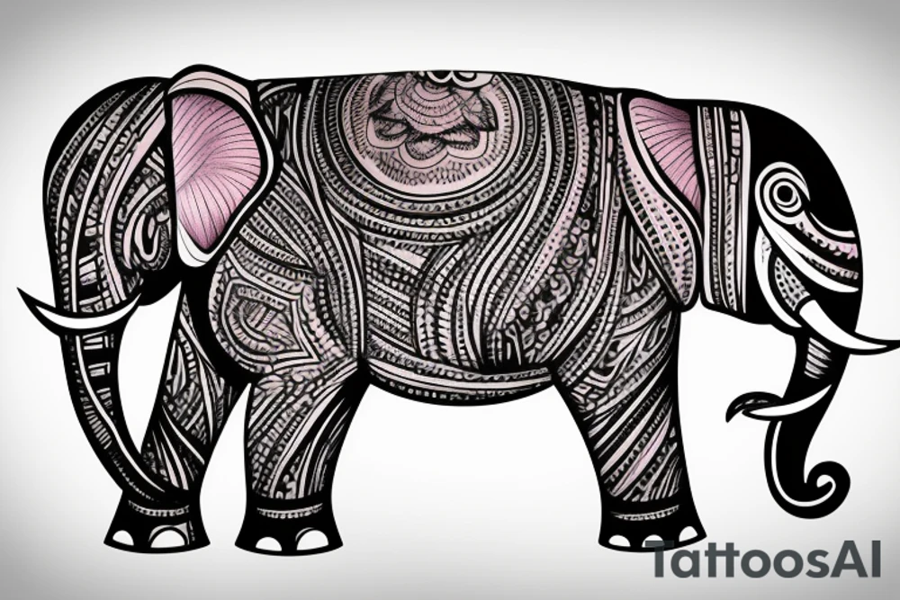 Animated elephant tattoo idea
