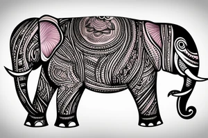 Animated elephant tattoo idea