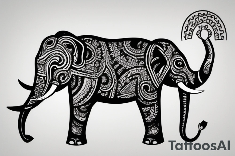 Animated elephant tattoo idea