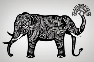 Animated elephant tattoo idea