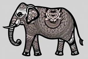 Animated elephant tattoo idea