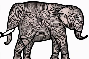 Animated elephant tattoo idea