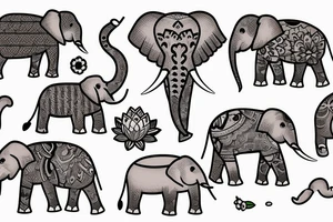 Animated elephant tattoo idea