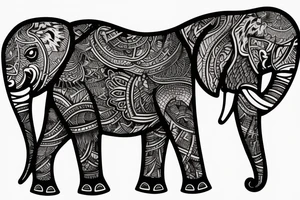 Animated elephant tattoo idea
