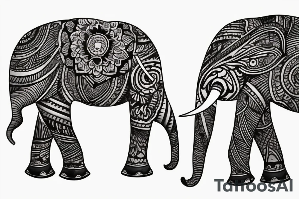 Animated elephant tattoo idea