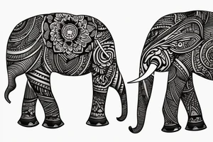 Animated elephant tattoo idea