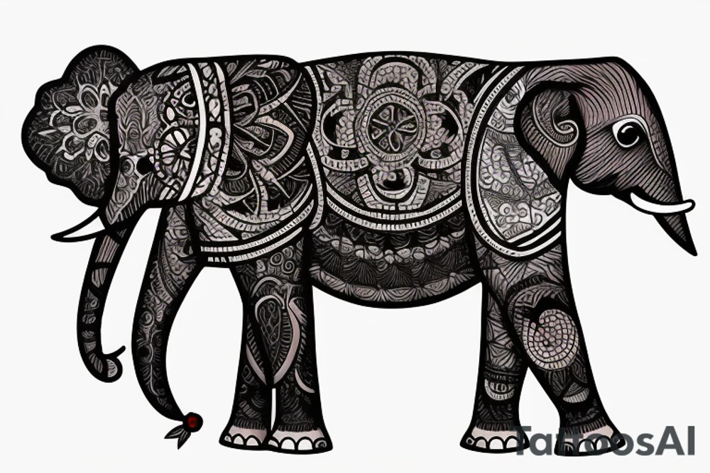 Animated elephant tattoo idea