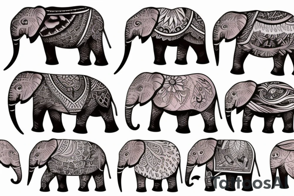 Animated elephant tattoo idea