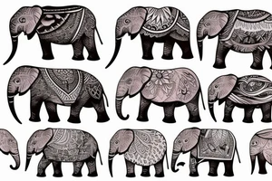 Animated elephant tattoo idea