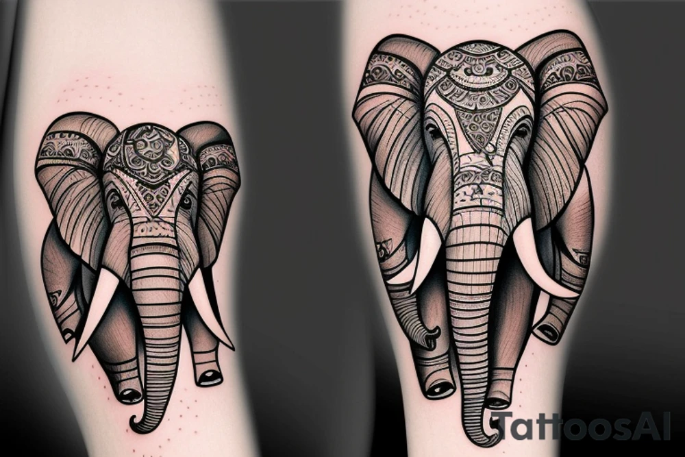 Animated elephant tattoo idea